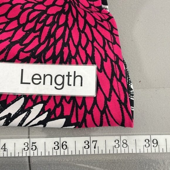 Alfani Dress Big Floral Print Pink White V-Neck Midi Size Large L - Picture 15 of 16